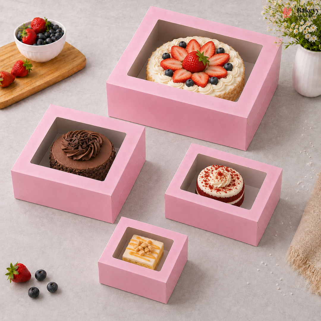 Custom logo Print Pink Cake Box | pack of 250