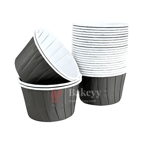 4435 Plain Black Muffin Cup | Curl Edge | Cupcake Liner | Medium | Pack Of 100 - Bakeyy.com - India - 4435 Plain Black Muffin Cup | Curl Edge | Cupcake Liner | Medium | Pack Of 100 - Default Title