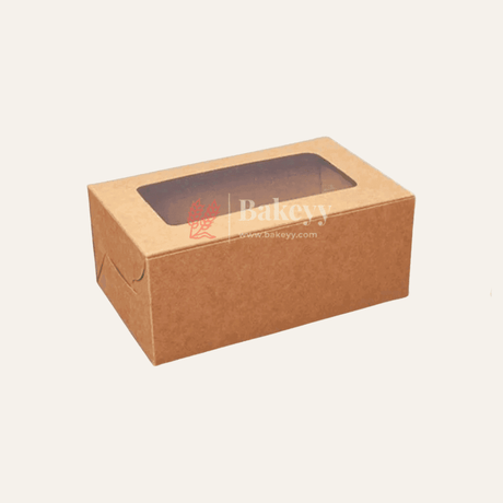 2 Cavity Kraft Cupcake Box | Pack Of 10 | - Bakeyy.com - India - 2 Cavity Kraft Cupcake Box | Pack Of 10 | - Pack of 10