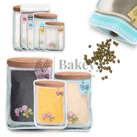100 gm | Zip Lock Pouch | Blue Jar Designed |13.5 x 19.5 CM | Standing Pouch | Pack of 50 - Bakeyy.com - India - 100 gm | Zip Lock Pouch | Blue Jar Designed |13.5 x 19.5 CM | Standing Pouch | Pack of 50 - 13.5x19.5 cm / 100 gm