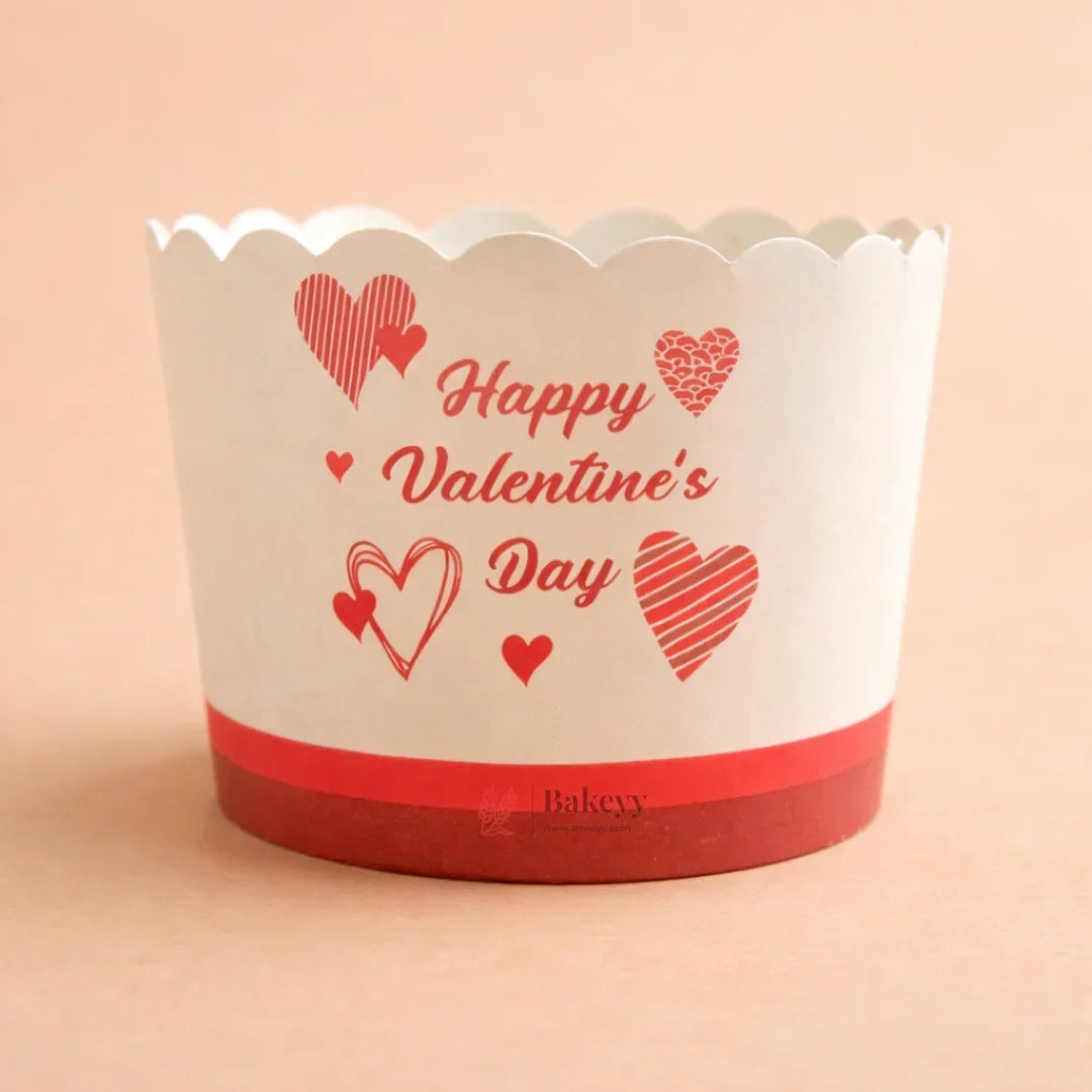 6 cm | Valentine Printed Muffin Cup | Cupcake Paper Cups | Heart Design Baking Liners | Pack of 50 - Bakeyy.com - India - 6 cm | Valentine Printed Muffin Cup | Cupcake Paper Cups | Heart Design Baking Liners | Pack of 50 - Design 3 80.00