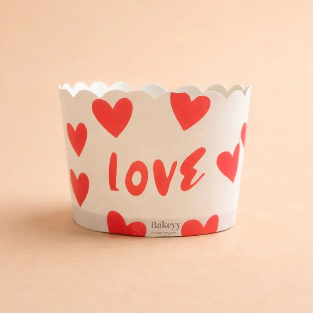 6 cm | Valentine Printed Muffin Cup | Cupcake Paper Cups | Heart Design Baking Liners | Pack of 50 - Bakeyy.com - India - 6 cm | Valentine Printed Muffin Cup | Cupcake Paper Cups | Heart Design Baking Liners | Pack of 50 - Design 5 80.00