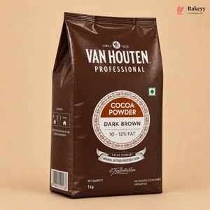 Van Houten Cocoa Powder Dark Brown (10-12% Fat) | 1 kg | Pack of 1