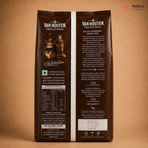 Van Houten Cocoa Powder Dark Brown (10-12% Fat) | 1 kg | Pack of 1