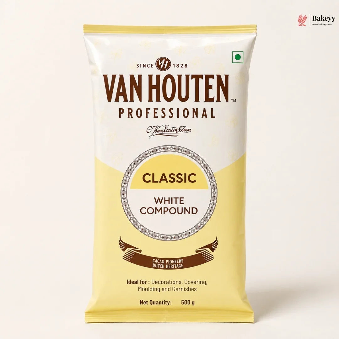 Van Houten Professional Classic White Compound packaging on a white background