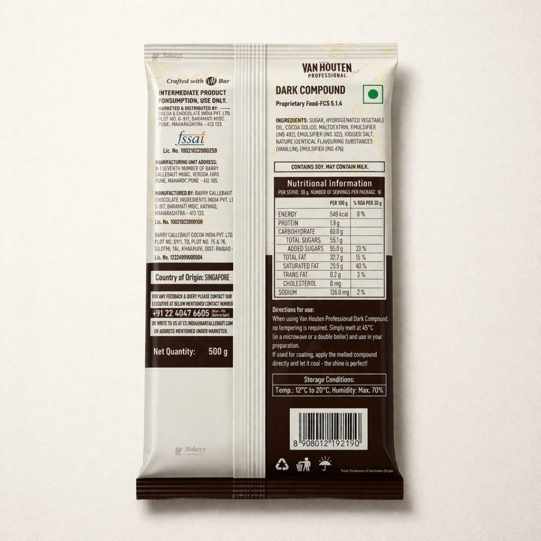 Van Houten Professional Classic | Dark Compound | 500g | Pack of 1