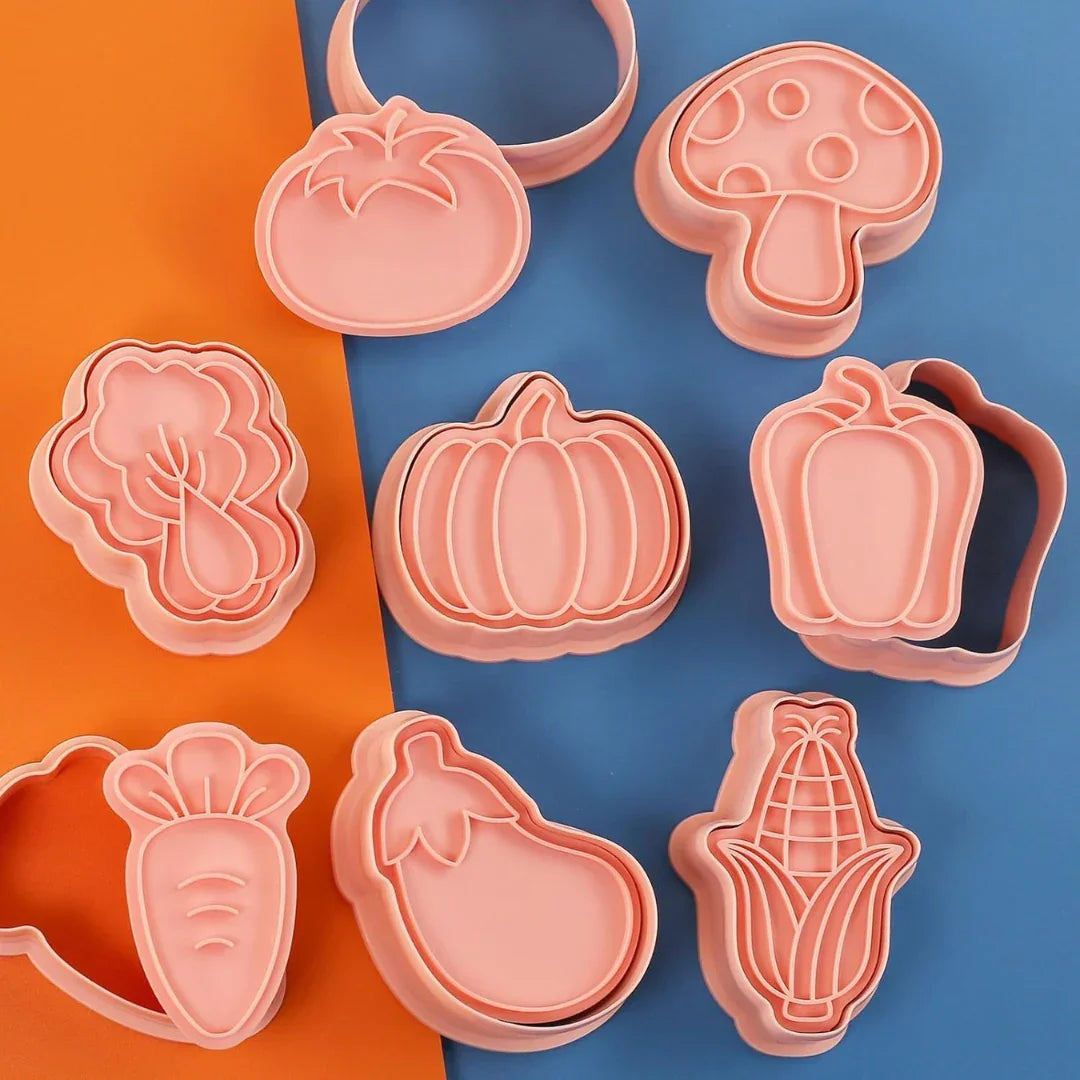 Vegetable_Theme_Cookie_Cutter_Embosser_Set_4 - Bakeyy.com