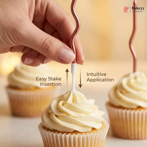 Wavy Spiral Birthday Cake Candles with Holders | Celebration Candles | Pack of 6