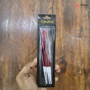 Wavy Spiral Birthday Cake Candles with Holders | Celebration Candles | Pack of 6