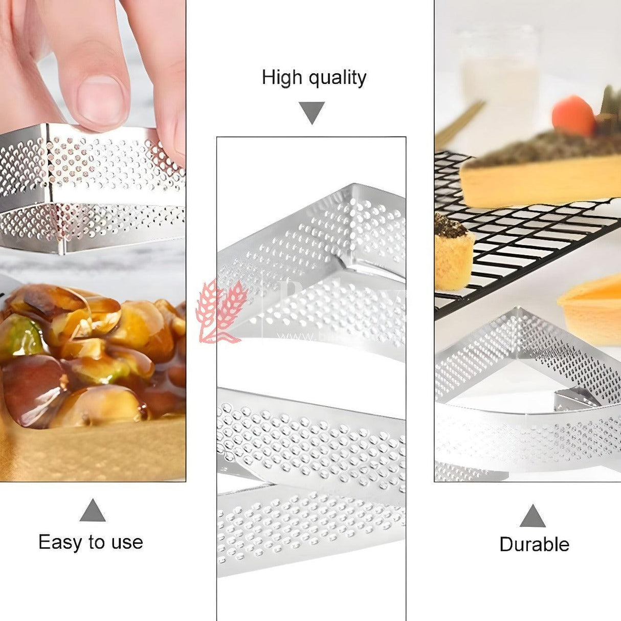 Perforated Round Tart Ring | Triangle | Set of 3 - Bakeyy.com - India - Perforated Round Tart Ring | Triangle | Set of 3 - Default Title