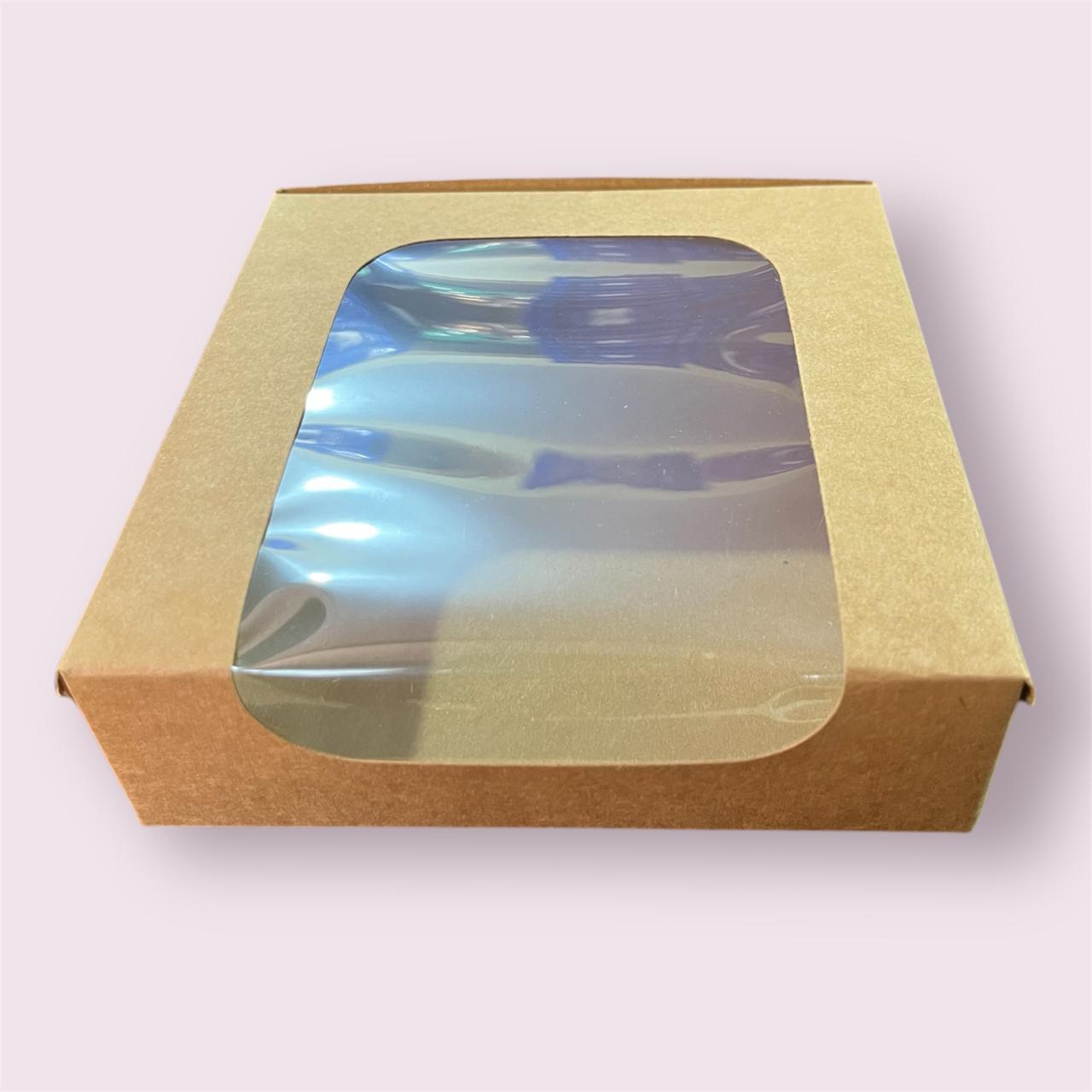 5.5x5.5x1.75 Inch 4 Brownie Box with L-Shaped Window - Kraft | Brownie gift box | Kraft dessert box | Goodie Box | Pack of 50 - Bakeyy.com - India - 5.5x5.5x1.75 Inch 4 Brownie Box with L-Shaped Window - Kraft | Brownie gift box | Kraft dessert box | Goodie Box | Pack of 50 - Default Title