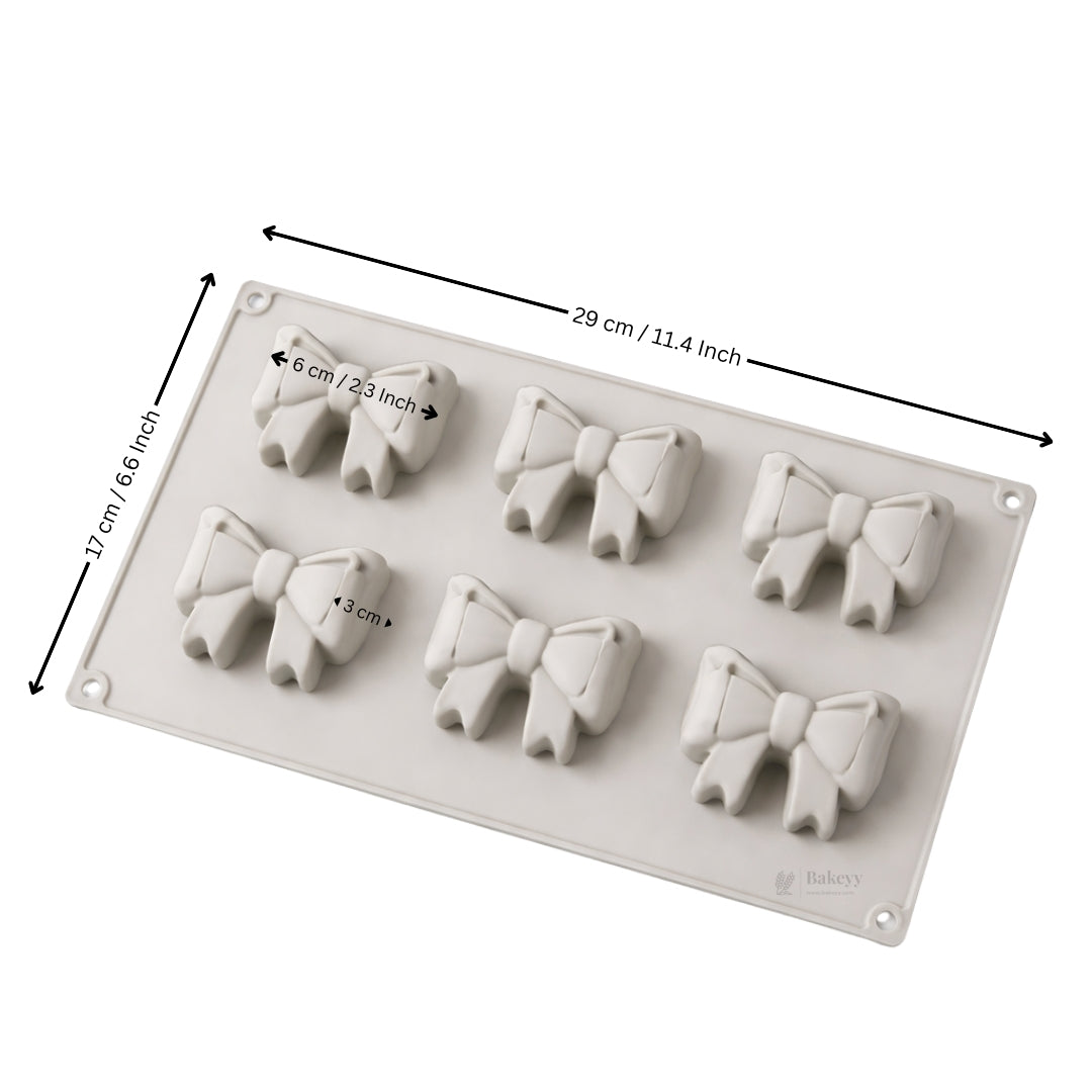 Bow Shape Silicone Mould | 6 Cavity Dessert Mould | Pack of 1