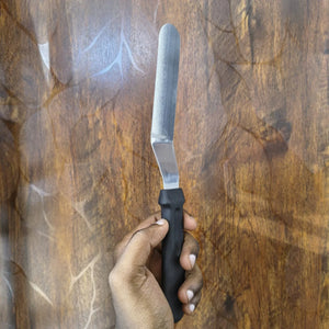 Stainless Steel Offset Spatula with Black Handle