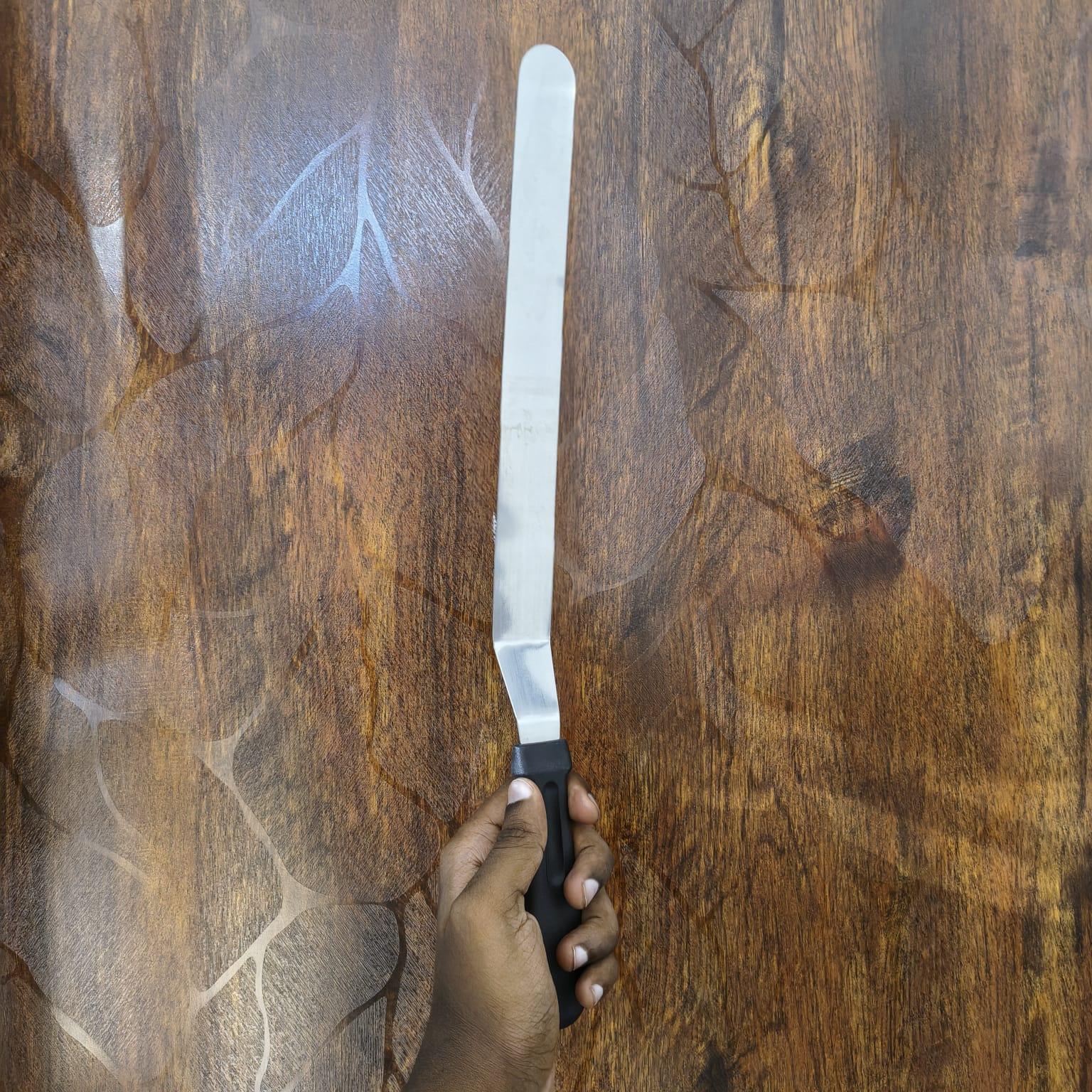 Stainless Steel Offset Spatula with Black Handle