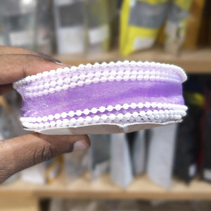 Pearl Edge Net Ribbon Roll | 2.5 cm x 9 Meter | Multiple Colors Available | Pack of 1