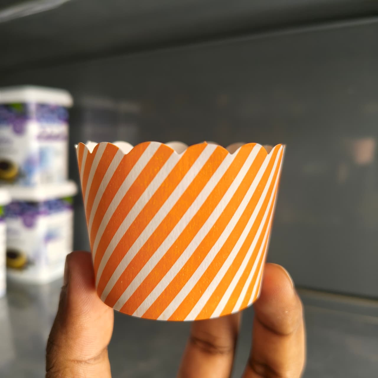Colorful Striped Paper Cupcake Liners for Baking – Striped Muffin & Cupcake Baking Cups | Pack of 50