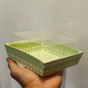 Grid pattern Clear Lid Dessert Box for Cakes, Cookies & Bakery Packaging | Pack of 50