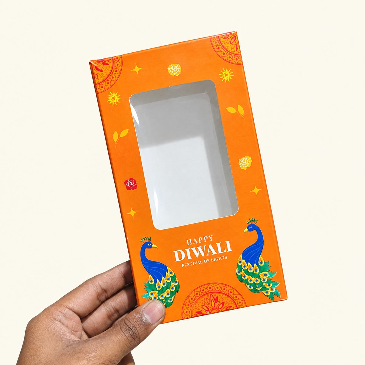 Diwali Theme Printed Chocolate Bar Box with Window | Multiple Designs | Pack of 10