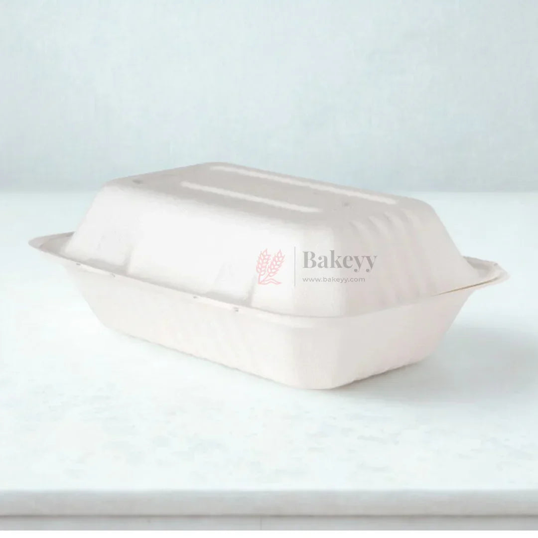 White Disposable Food Container with Lid | Meal Box Takeaway Packaging | Pack of 50 - Bakeyy.com - India - White Disposable Food Container with Lid | Meal Box Takeaway Packaging | Pack of 50 - Default Title 770.00