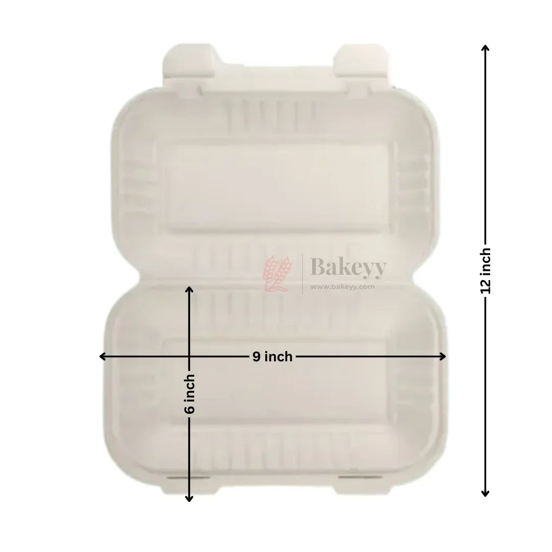 White Disposable Food Container with Lid | Meal Box Takeaway Packaging | Pack of 50 - Bakeyy.com - India - White Disposable Food Container with Lid | Meal Box Takeaway Packaging | Pack of 50 - Default Title 770.00