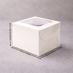 White_Cake_Box_ITC_Back_Square_Shape_Top_window_4 - Bakeyy.com
