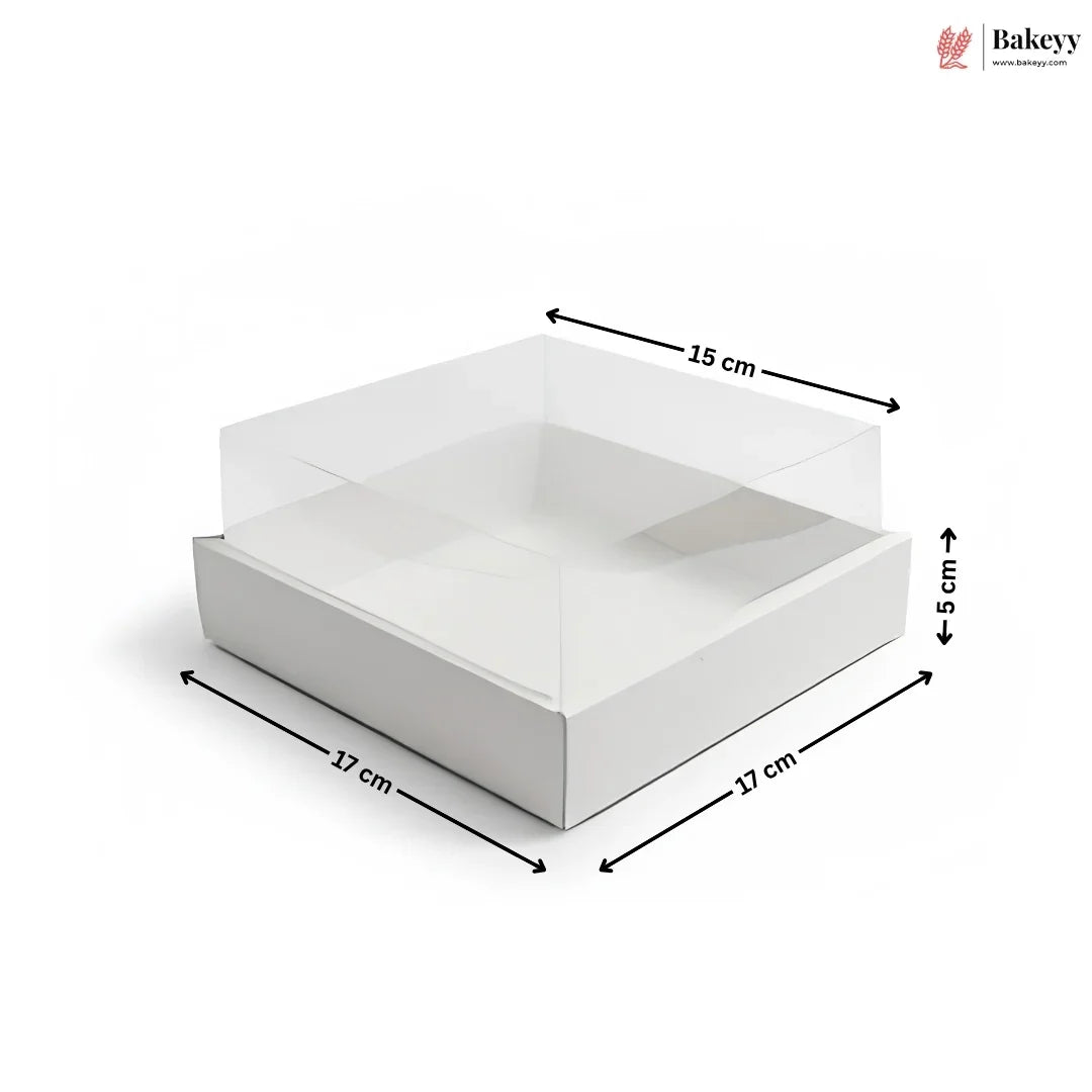 White cake board with dimensions labeled on a white background