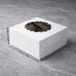 White_Cake_Box_with_Flower_Window_Top_15 - Bakeyy.com