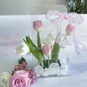 White_Floral_Print_Transparent_PVC_Bag_Pack_of_10e - Bakeyy.com