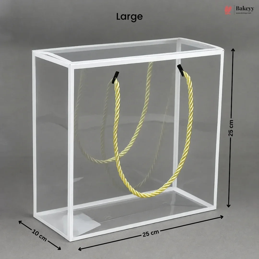 White_PVC_Transparent_Gift_Bag_with_Gold_Rope_Handle - Bakeyy.com IN