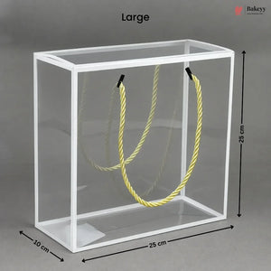 White_PVC_Transparent_Gift_Bag_with_Gold_Rope_Handle - Bakeyy.com IN