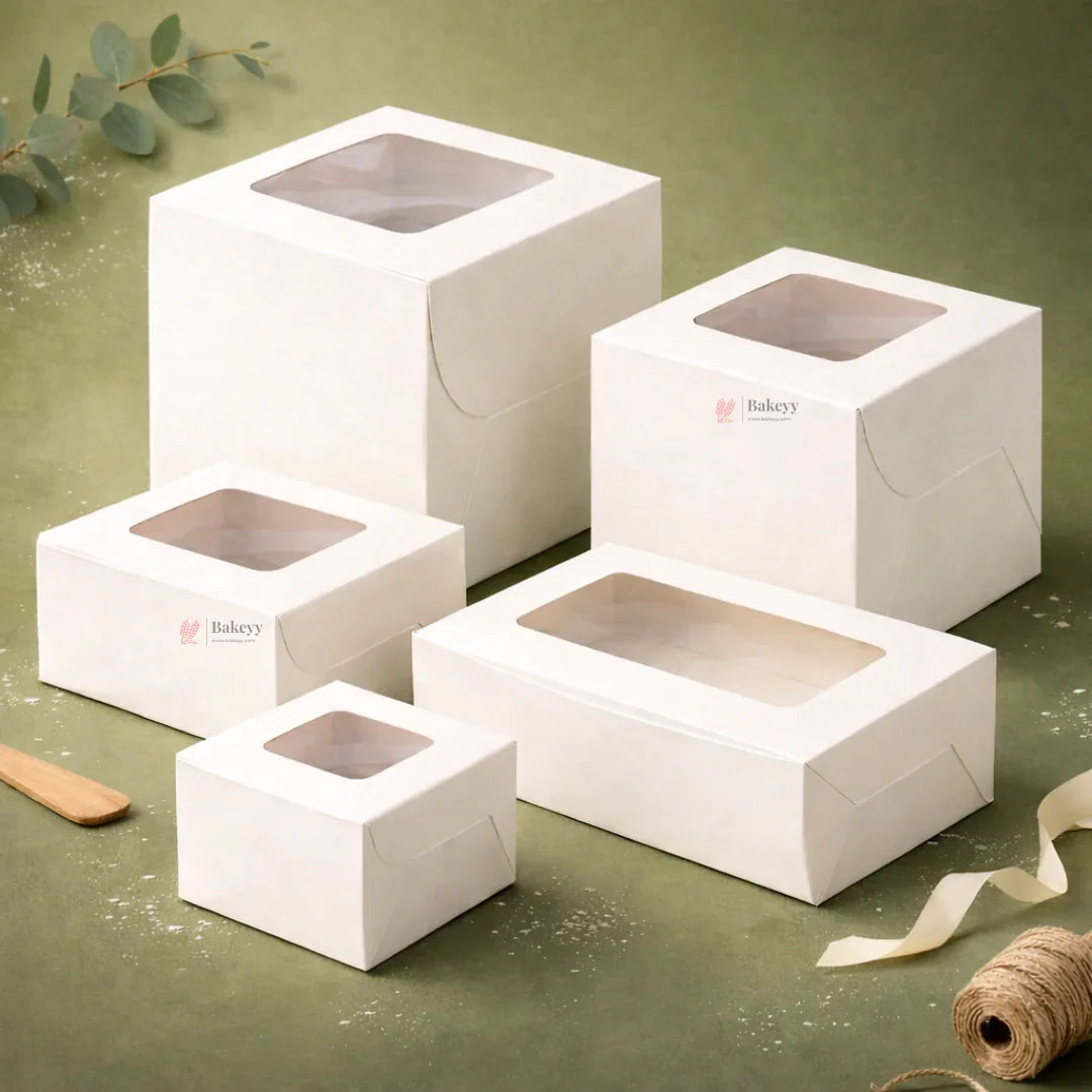 Square window cake box