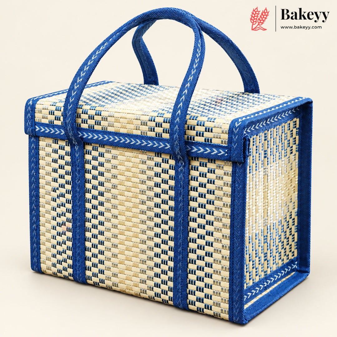 Wooden Basket with Woven Handle | Multiple Colours | Pack of 1