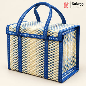 Wooden Basket with Woven Handle | Multiple Colours | Pack of 1