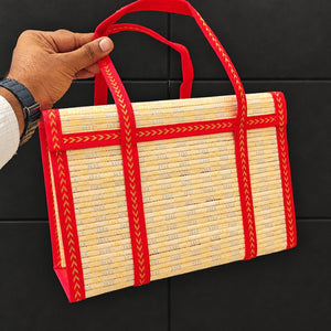 Wooden Basket with Woven Handle | Multiple Colours | Pack of 1