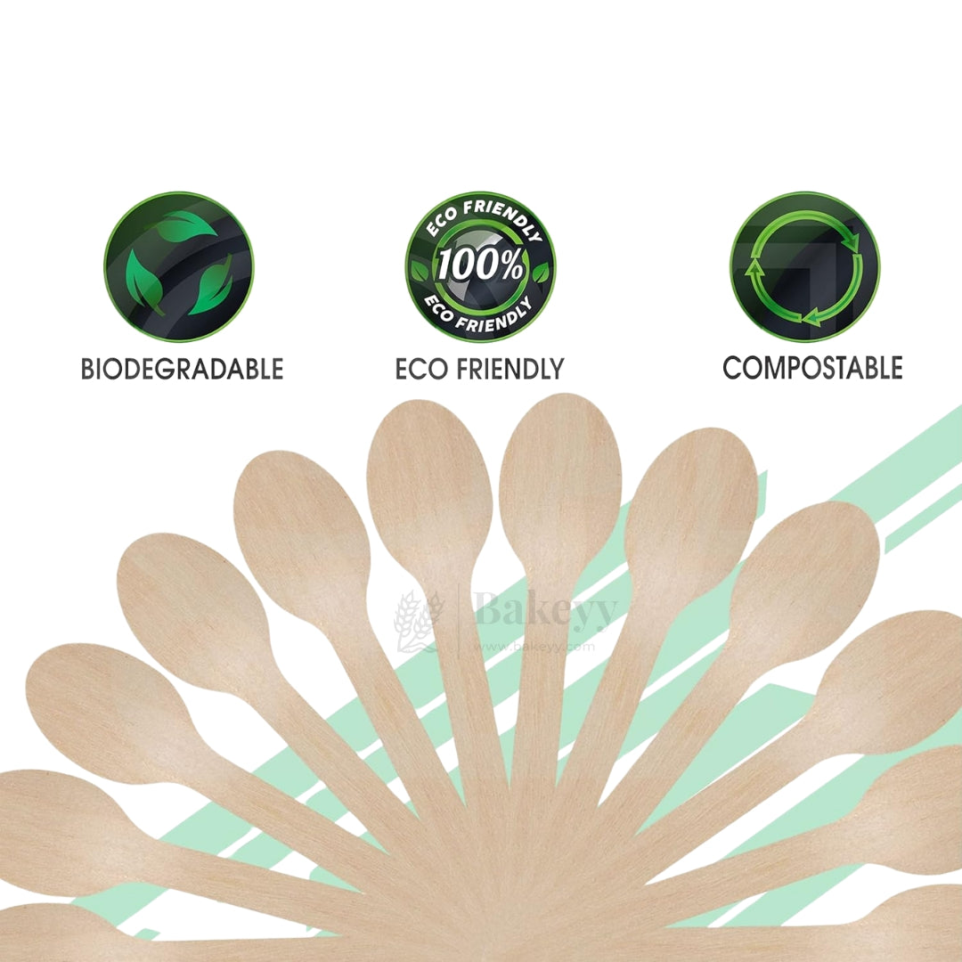 Wooden Disposable Spoons | Pack of 100