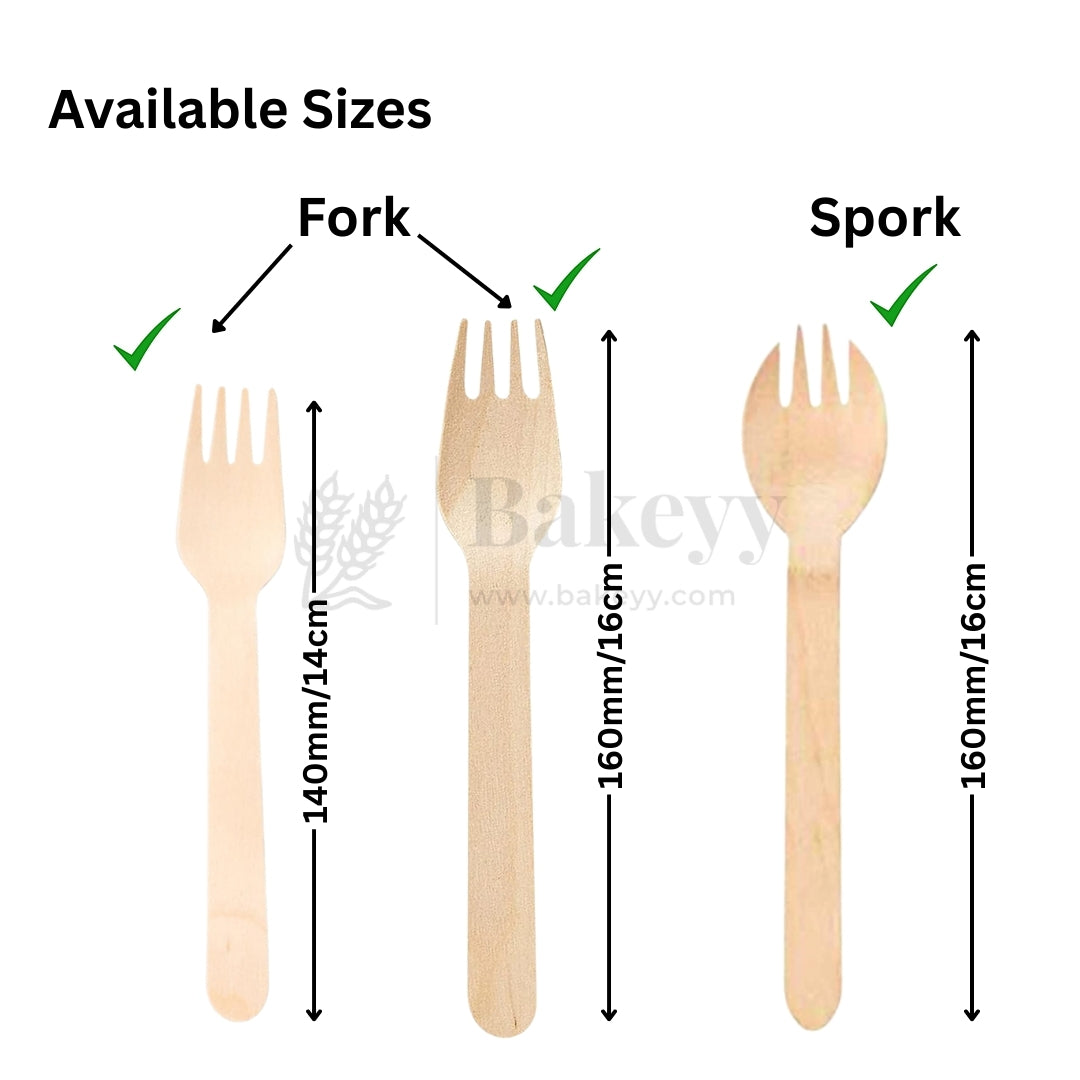 Disposable Wooden Fork & Spork | Pack of 100