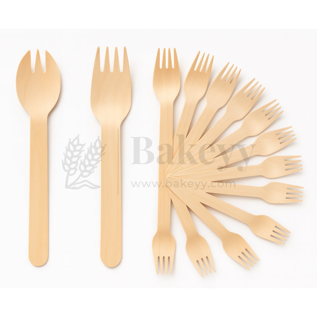 Disposable Wooden Fork & Spork | Pack of 100