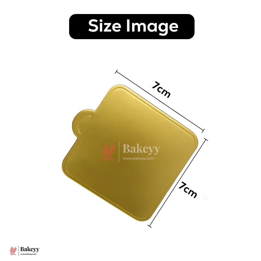 Square Pastry Base Mousse Cake Boards Gold (24 pcs) - Bakeyy.com - India - Square Pastry Base Mousse Cake Boards Gold (24 pcs) - Default Title