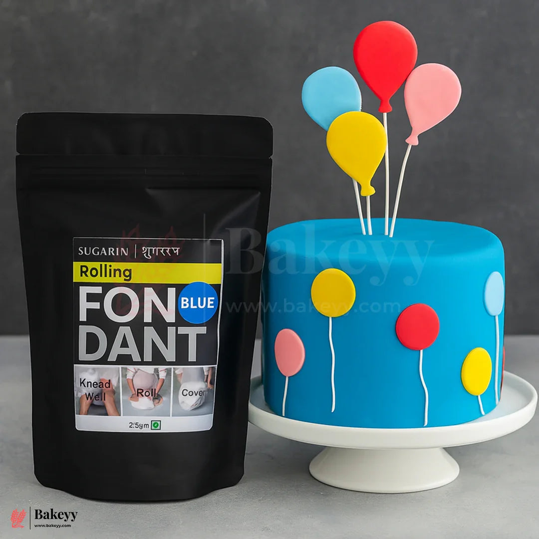 Sugarin Rolling Fondant Blue 225gm – Ready-to-Use Icing for Cake Decoration
