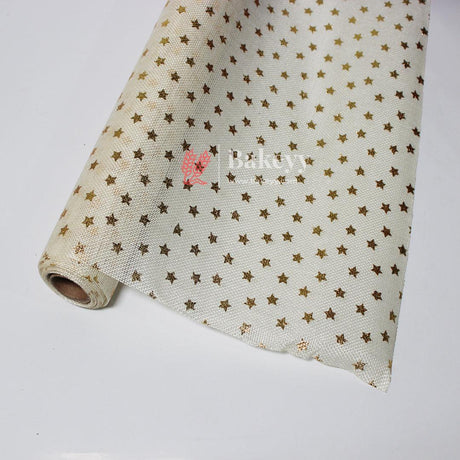 2.7 Mtrs Gold Glitter Star Mesh Fabric Roll – Elegant Material for Crafting and Decoration |Jute Net| - Bakeyy.com - India - 2.7 Mtrs Gold Glitter Star Mesh Fabric Roll – Elegant Material for Crafting and Decoration |Jute Net| - Default Title