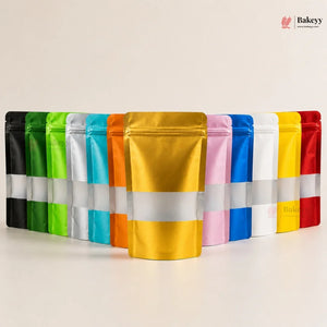 Zip Lock Pouch With Window - Stand Up | Colored | Pack of 100