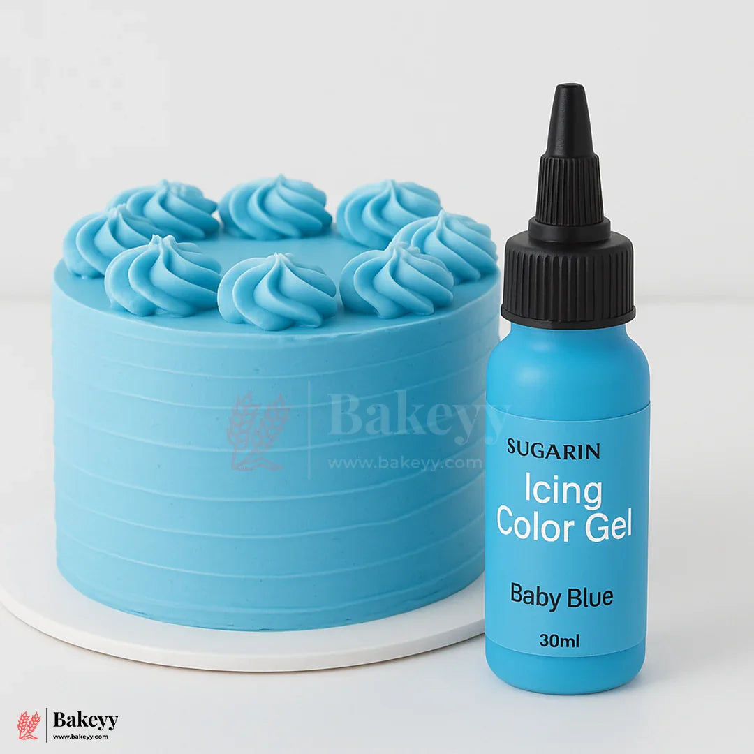 Sugarin Baby Blue Icing Color Gel – 30ml | Vibrant Food Gel Color for Cakes, Fondant & More - Bakeyy.com - India - Sugarin Baby Blue Icing Color Gel – 30ml | Vibrant Food Gel Color for Cakes, Fondant & More - Default Title