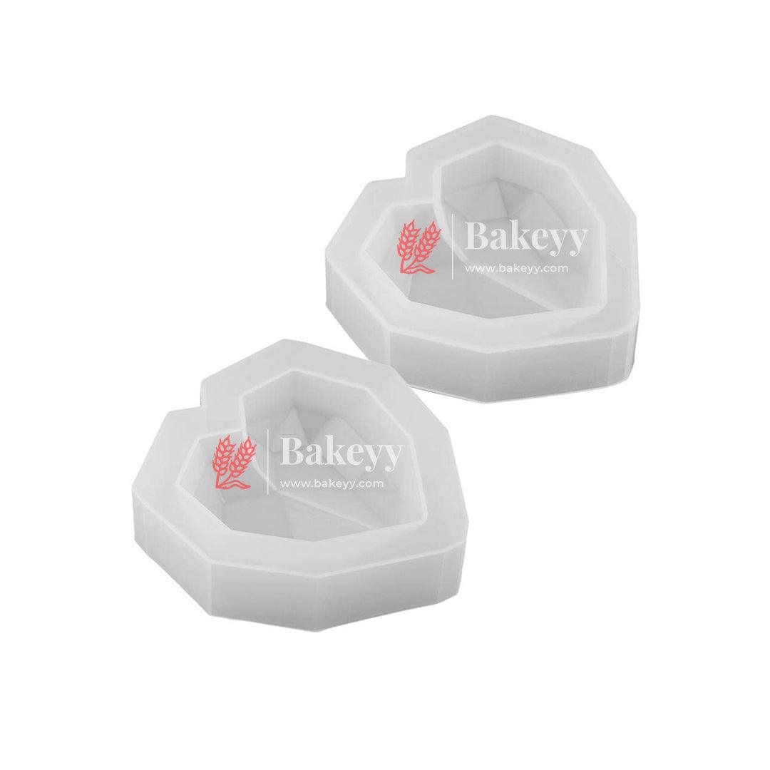 Multifaceted Geometric Heart Silicone Mould| Chocolate Making and Shaping Mould - Bakeyy.com - India - Multifaceted Geometric Heart Silicone Mould| Chocolate Making and Shaping Mould - Large