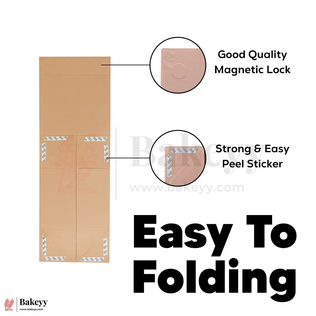 Premium Peach Colour Collapsible Magnetic Lid Gift Box - Pack of 1