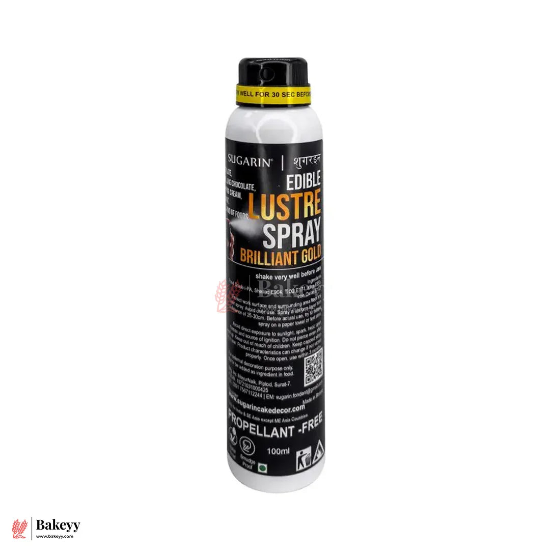 Sugarin Edible Lustre Spray – Champagne Gold | 100ml – Propellant-Free