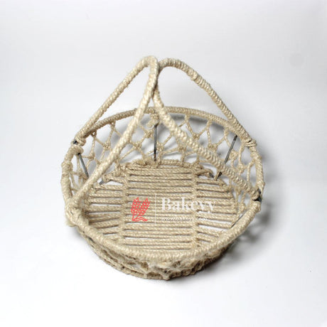 Decorative Jute Metal Hamper Basket For Gifting | Handcrafted Round Basket – Stylish & Functional Storage - Bakeyy.com - India - Decorative Jute Metal Hamper Basket For Gifting | Handcrafted Round Basket – Stylish & Functional Storage - Large