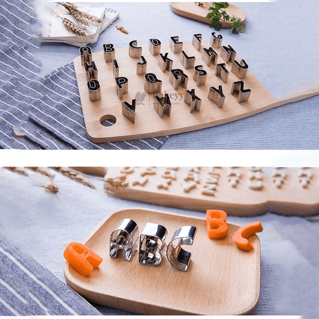 Alphabet and Number Cookies Cutter Set of 36 - Bakeyy.com - India - Alphabet and Number Cookies Cutter Set of 36 - Small