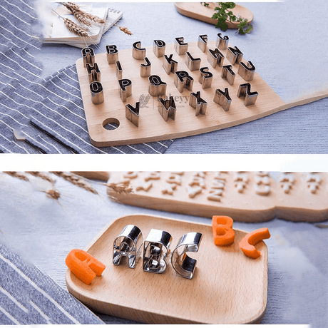 Alphabet and Number Cookies Cutter Set of 36 - Bakeyy.com - India - Alphabet and Number Cookies Cutter Set of 36 - Small