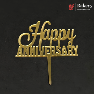 4 Inch Happy Anniversary Acrylic Cake Topper | Pack of 1