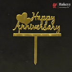 4 Inch Happy Anniversary Acrylic Cake Topper | Pack of 1